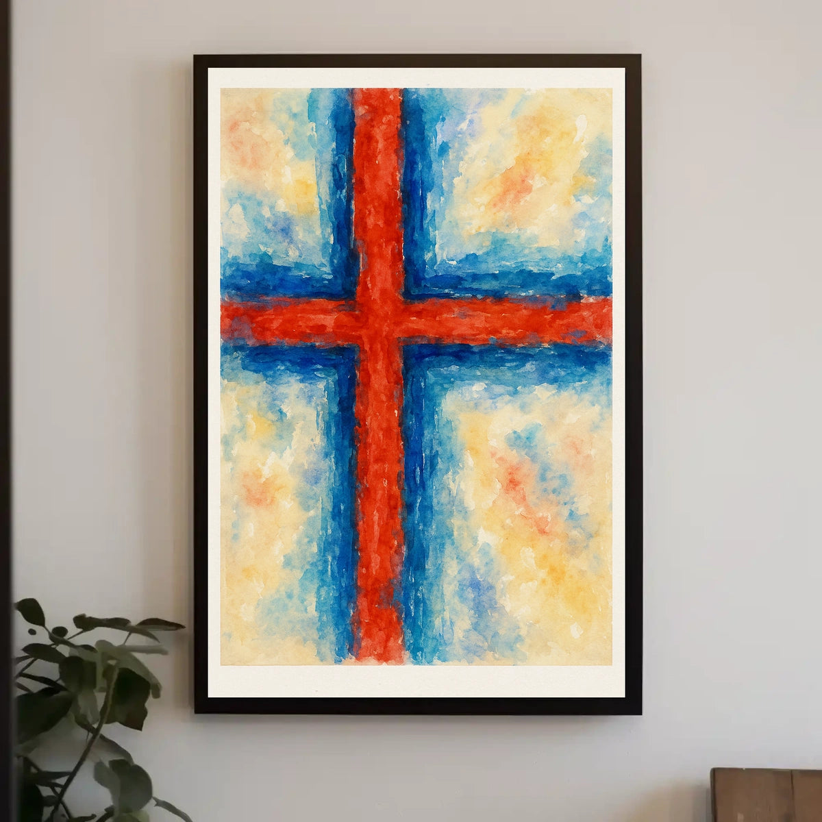 Abstract Cross In Watercolor Abstract Poster