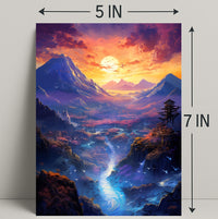 Enchanted Valley At Sunset Poster