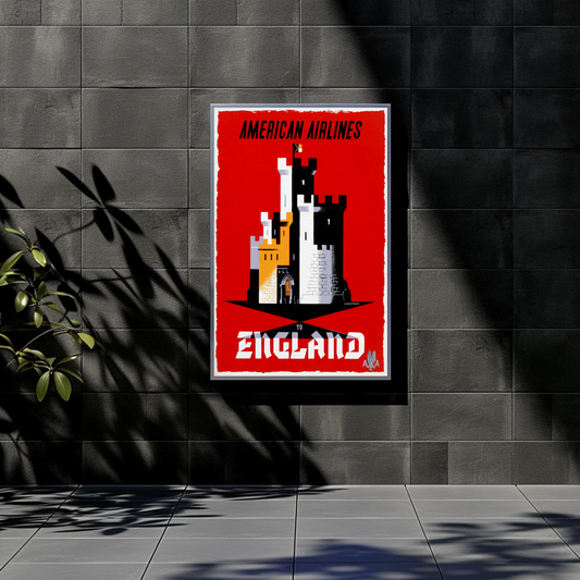 American Airlines England Travel Poster