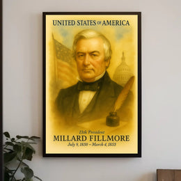 Millard Fillmore 13th President of the United States Vintage Watercolor Poster