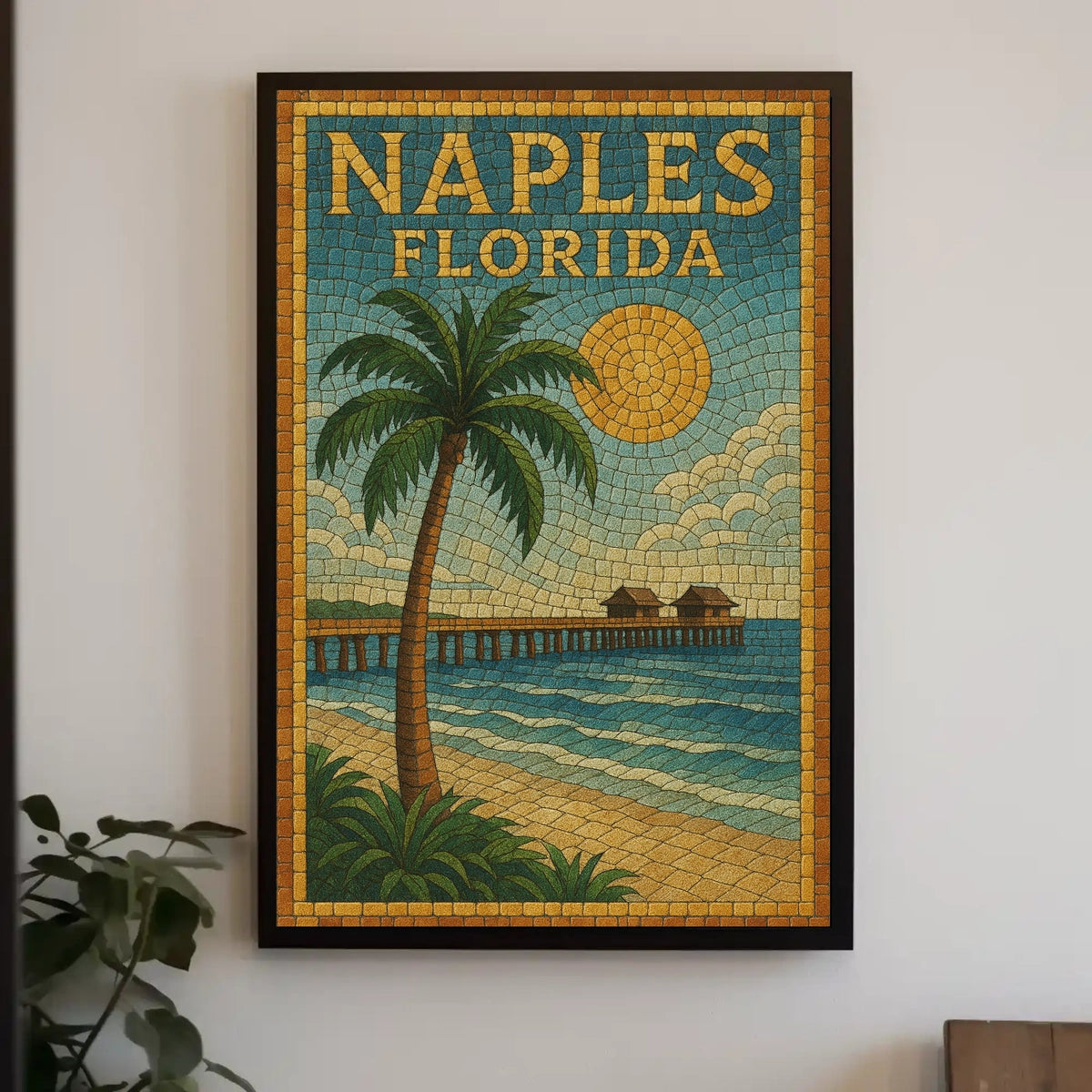 Naples Florida Poster Coastal Beach Wall Art Home Decor