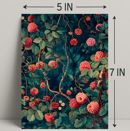 Vibrant Red Floral Scene Artistic Poster