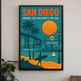 San Diego Where the Sun Meets the Sea Poster