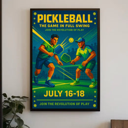 Pickleball The Game in Full Swing Poster