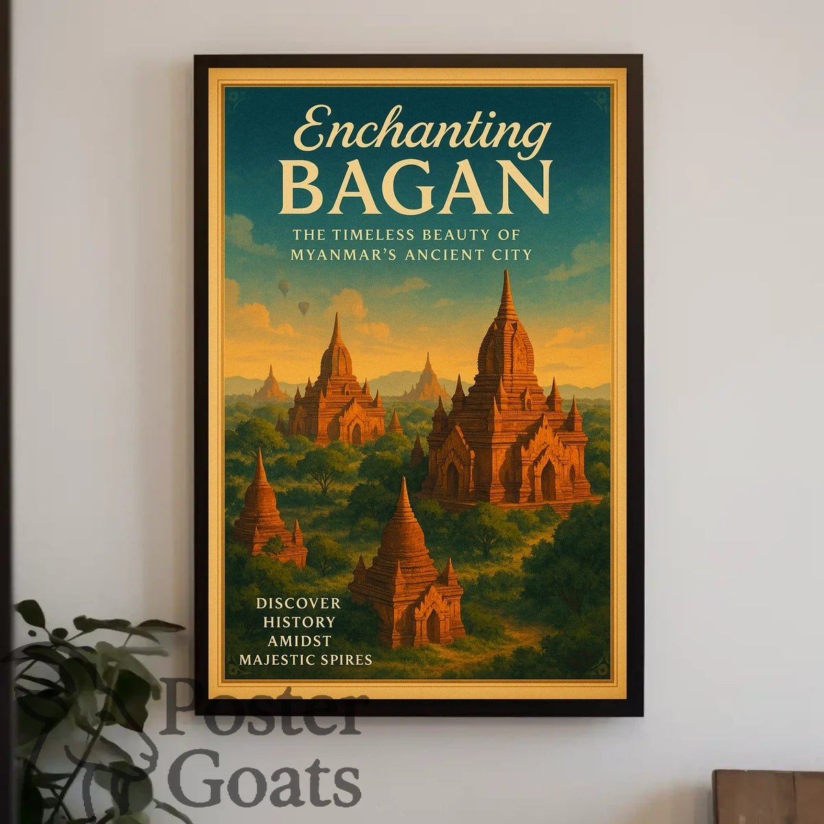 Bagan Travel Poster: Vintage Art of Timeless Beauty