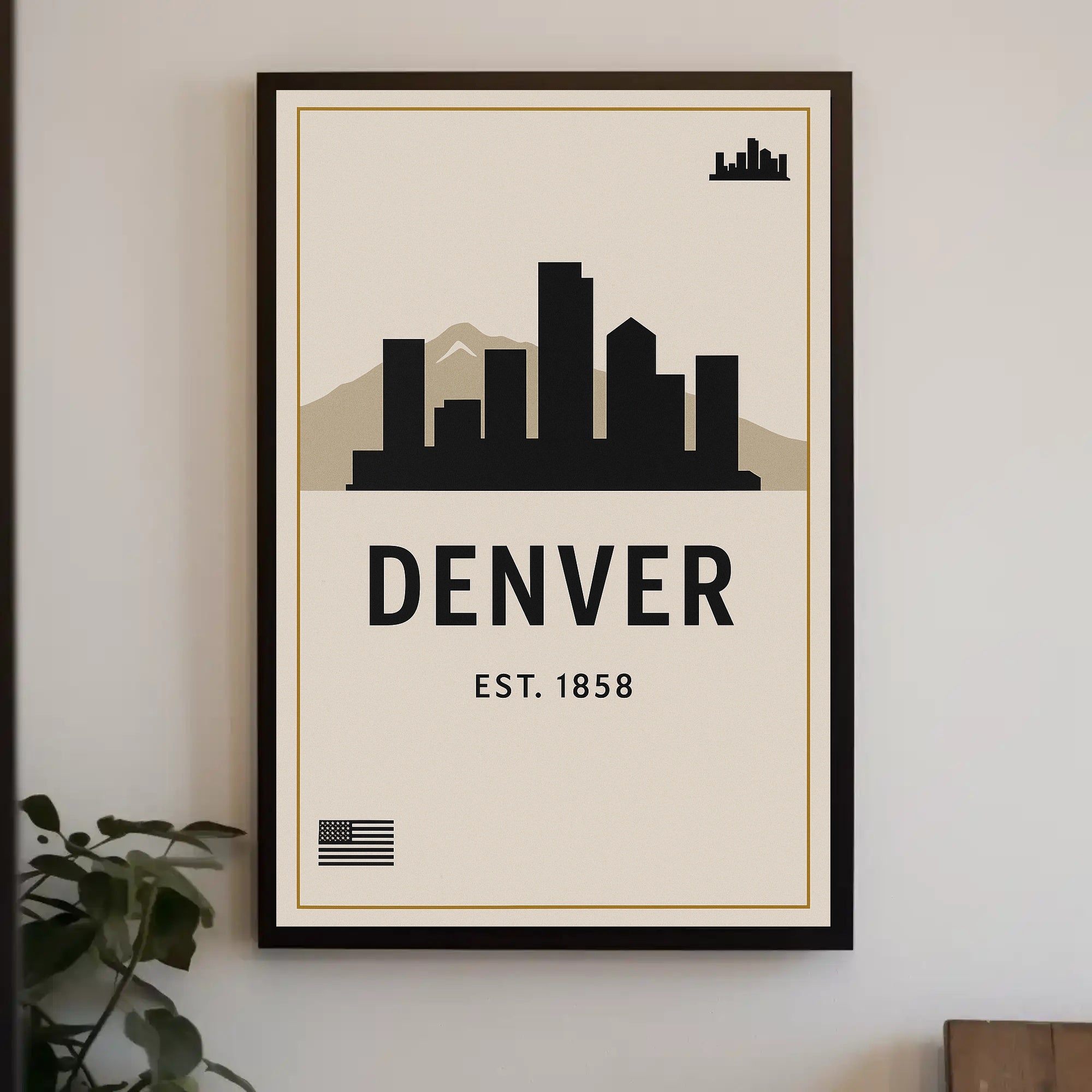 Denver Skyline Est. 1858 Poster PosterGoat