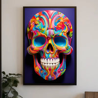 Vibrant Skull Art Poster PosterGoat