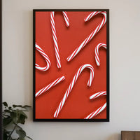 Festive Candy Cane Cheerful Holiday Abstract Artistic Poster