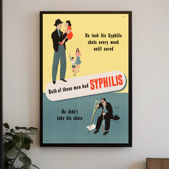 Vintage Syphilis Treatment Public Health Educational Poster
