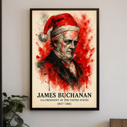 James Buchanan Abstract Watercolor Presidential History Poster