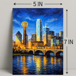 Illuminated Cityscape at Dusk Poster PosterGoat