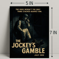 Vintage Jockey in Noir-Inspired Sports Poster