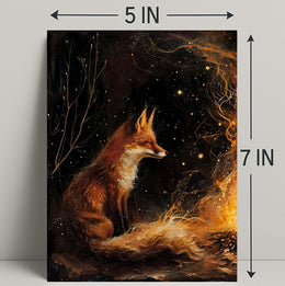 Enchanted Fox By The Fire William Morris Art Poster