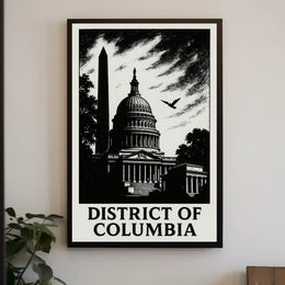 District of Columbia Capitol Silhouette Poster