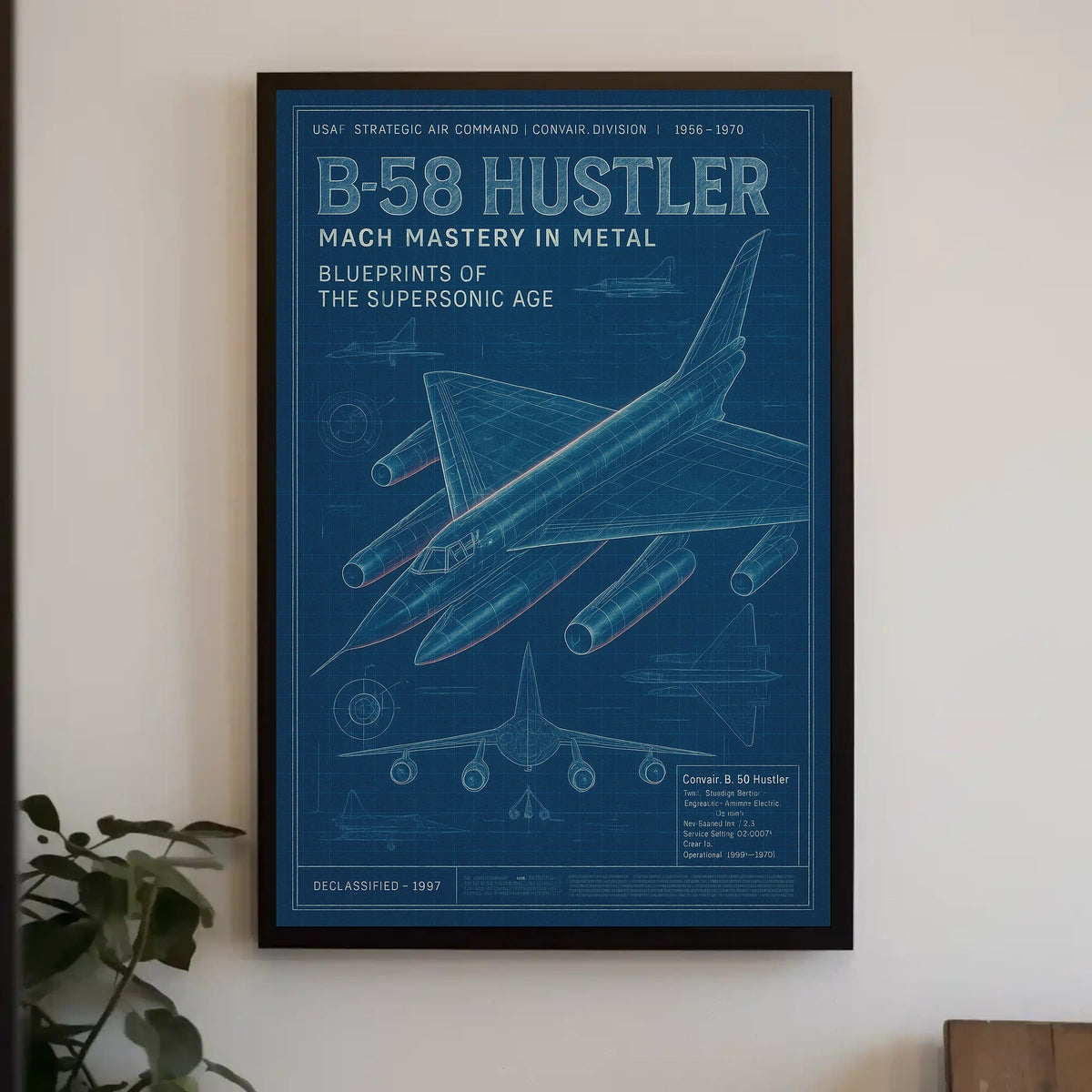 B-58 Hustler Mach Mastery in Metal Poster
