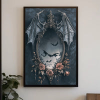 Gothic Elegance Mirror Of Bats Poster
