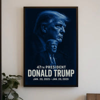 Donald Trump Resolute Leadership Monochrome Portrait Photography Realism Patriotism Poster