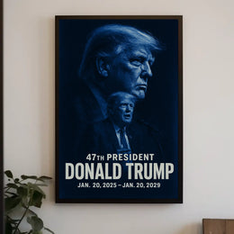 Donald Trump Resolute Leadership Monochrome Portrait Photography Realism Patriotism Poster