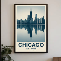 Chicago Skyline Reflection Poster