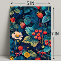 Botanical Strawberry Art Print: Abstract or Artistic Poster