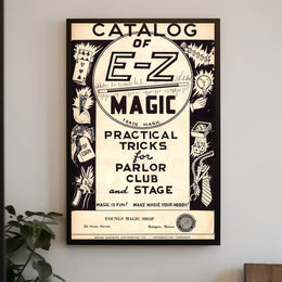 E-Z Magic Catalog Vintage Magic Tricks Artistic Poster