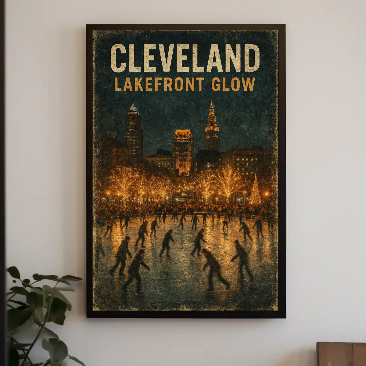 Cleveland Lakefront Glow Poster
