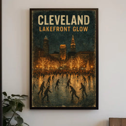 Cleveland Lakefront Glow Poster