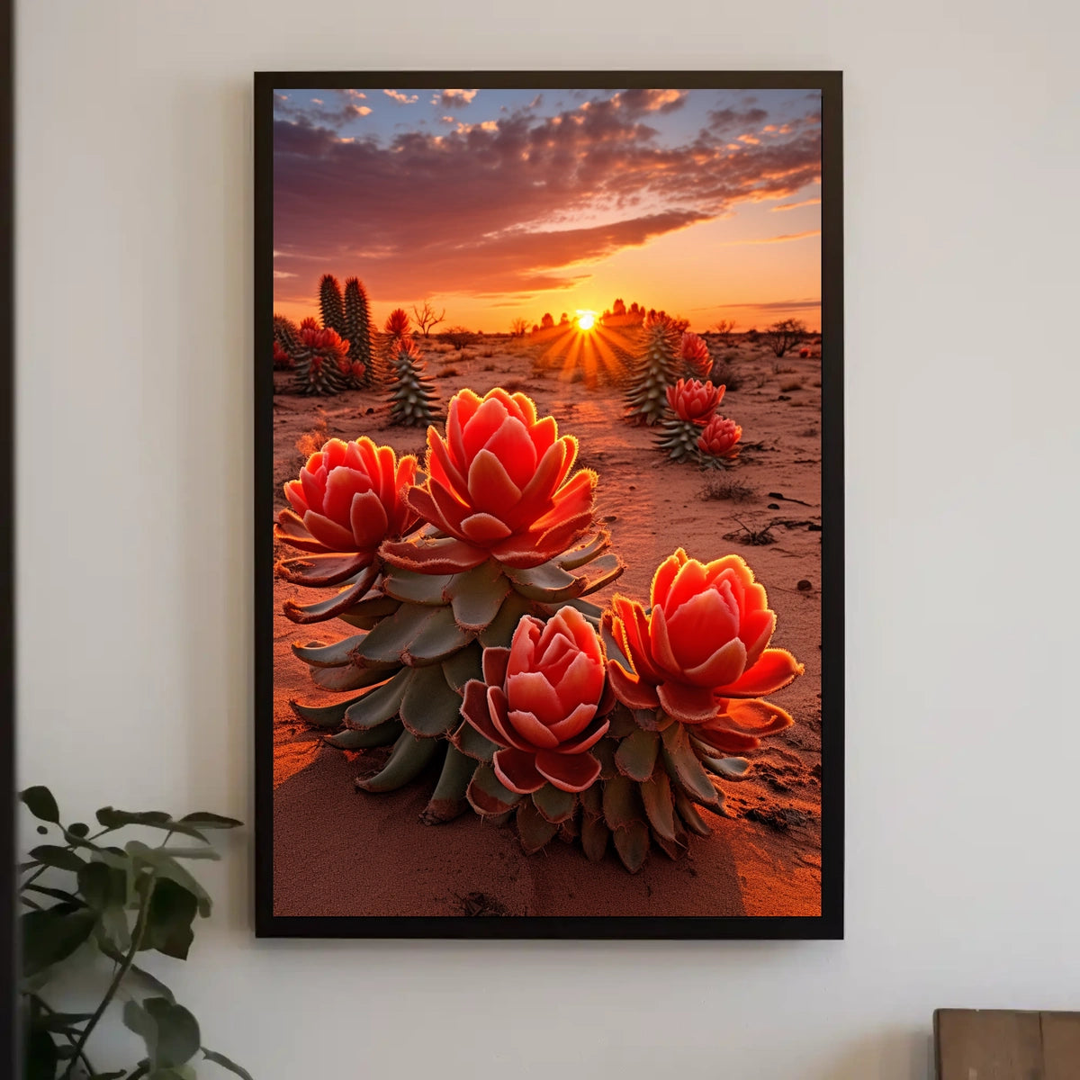 Desert Bloom At Sunset Poster