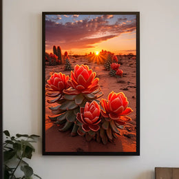 Desert Bloom At Sunset Poster