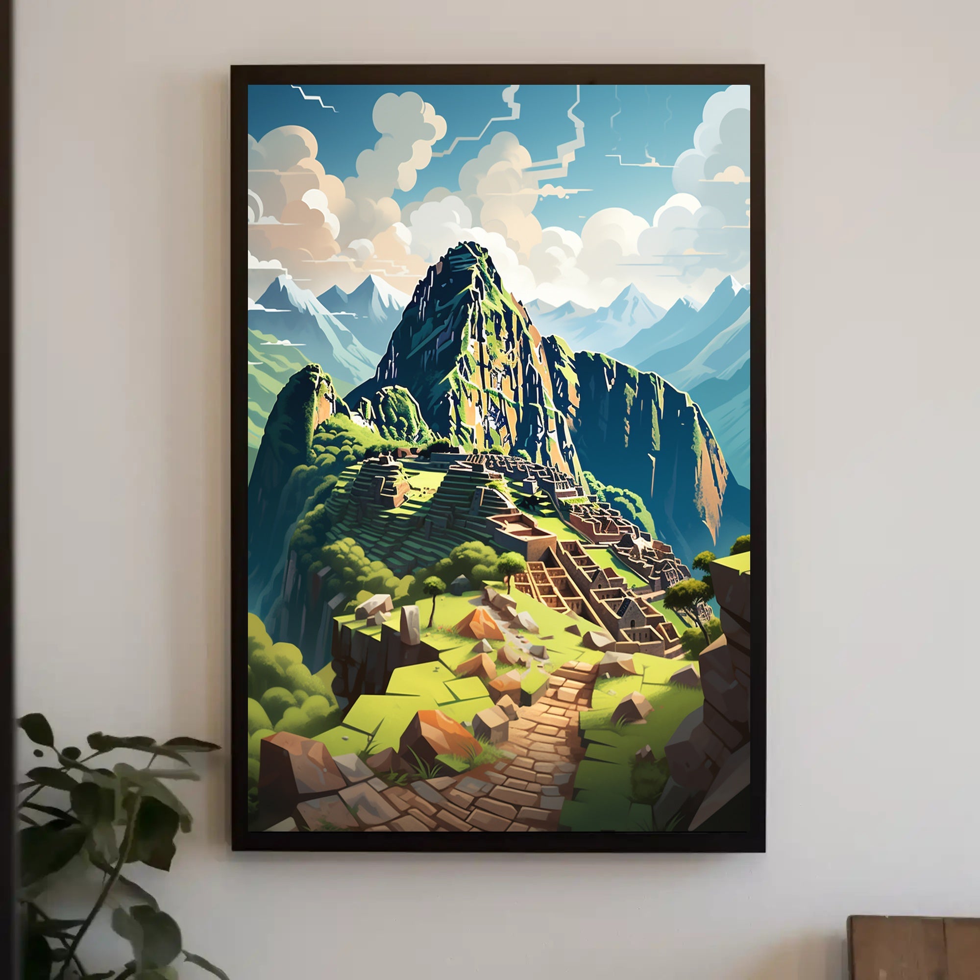 Vibrant Machu Picchu Adventure Art Print Travel Poster