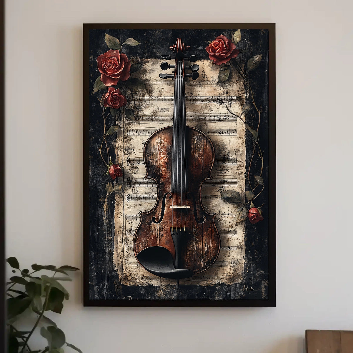 Vintage Violin Symphony Art Poster - Cultural or Heritage Poster