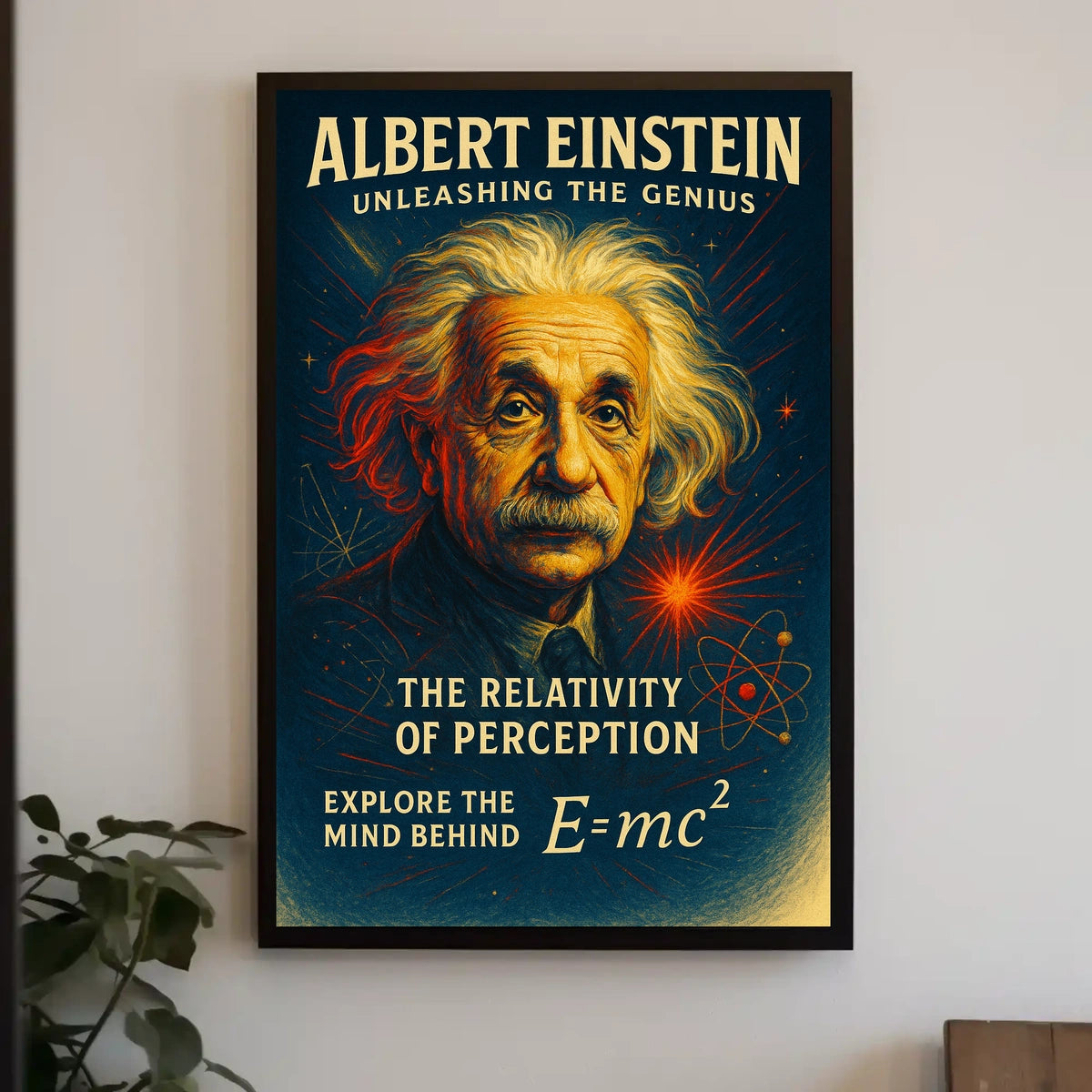 Albert Einstein Vintage Physics Inspiration Poster
