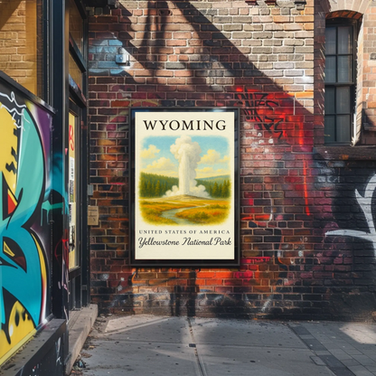 Wyoming Yellowstone National Park United States Travel Poster