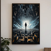 Surreal Futuristic Landscape: Abstract Sci-Fi Poster