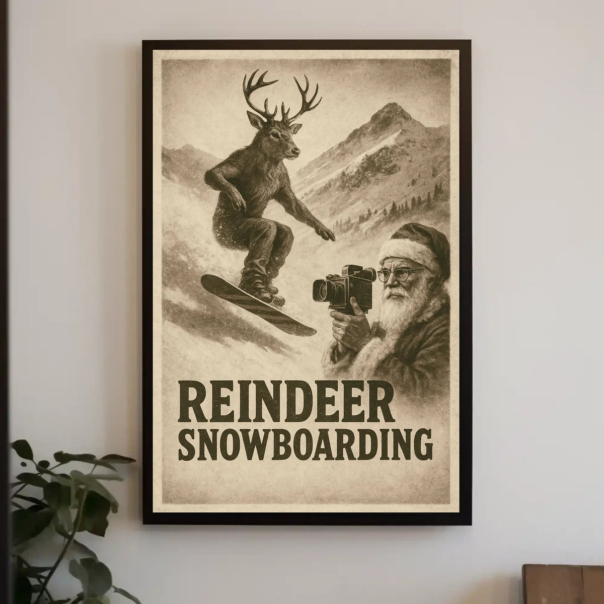 Reindeer Snowboarding Extravaganza Poster