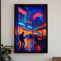 Neon Nightlife Vibes Poster PosterGoat