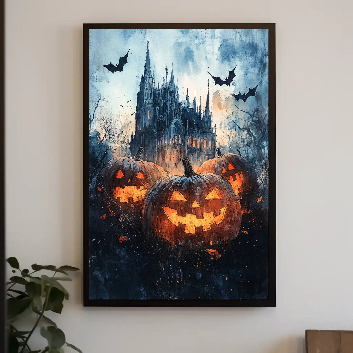 Gothic Ominous Castle Halloween-Themed Cultural Poster