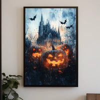 Gothic Ominous Castle Halloween-Themed Cultural Poster