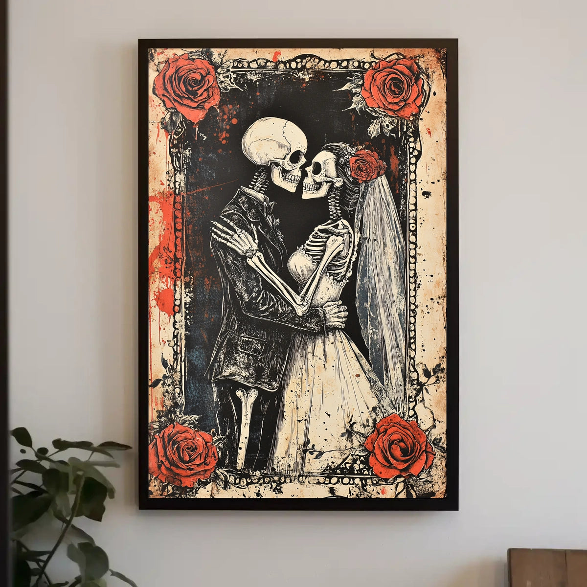 Eternal Love Skeletons Day of the Dead Cultural Poster