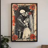 Eternal Love Skeletons Day of the Dead Cultural Poster