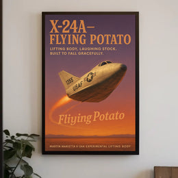 Flying Potato Experimental Aviation Humor Futuristic Sci-Fi Poster