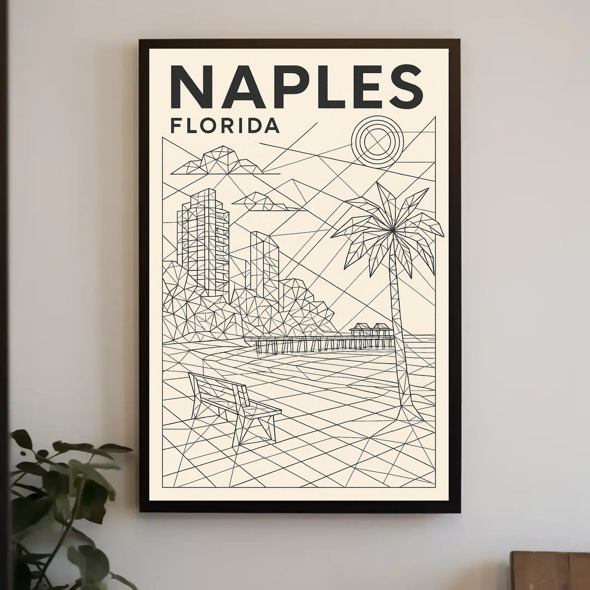 Naples Florida Geometric Coastal Art Poster 18x24 Print