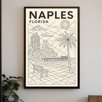 Naples Florida Geometric Coastal Art Poster 18x24 Print