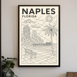 Naples Florida Geometric Coastal Art Poster 18x24 Print