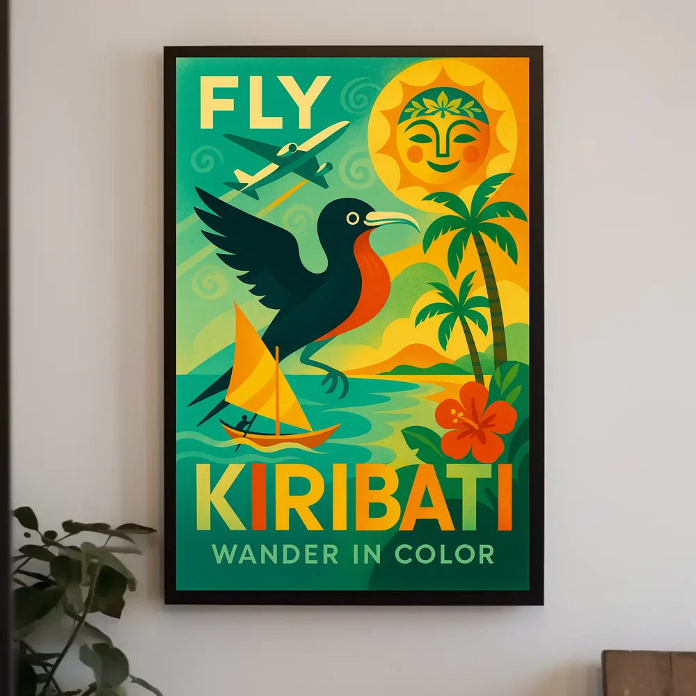 Vibrant Kiribati Travel Poster With Retro Modern Charm PosterGoat