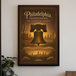 Philadelphia Liberty Bell Vintage Poster: Historical Tribute
