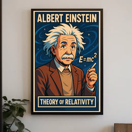 Albert Einstein Relativity Vintage Educational Poster