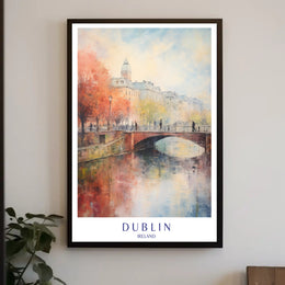 Dublin Autumn Elegance in Painterly Style Urban or Cityscape Poster PosterGoat