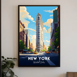 New York City Flatiron Building Poster Modern Wall Art