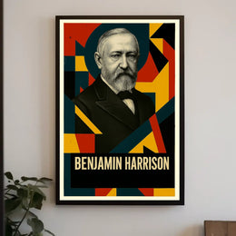 Benjamin Harrison 23rd President of the United States Abstract Pop Poster